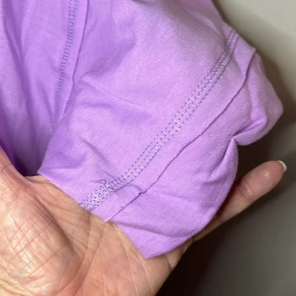 Zenana Top Dark Lavender 1/4 Button down Short Sleeves NWOT - Picture 4 of 10
